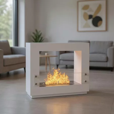 Chimenea ecológica de pie Zenith Color Blanco