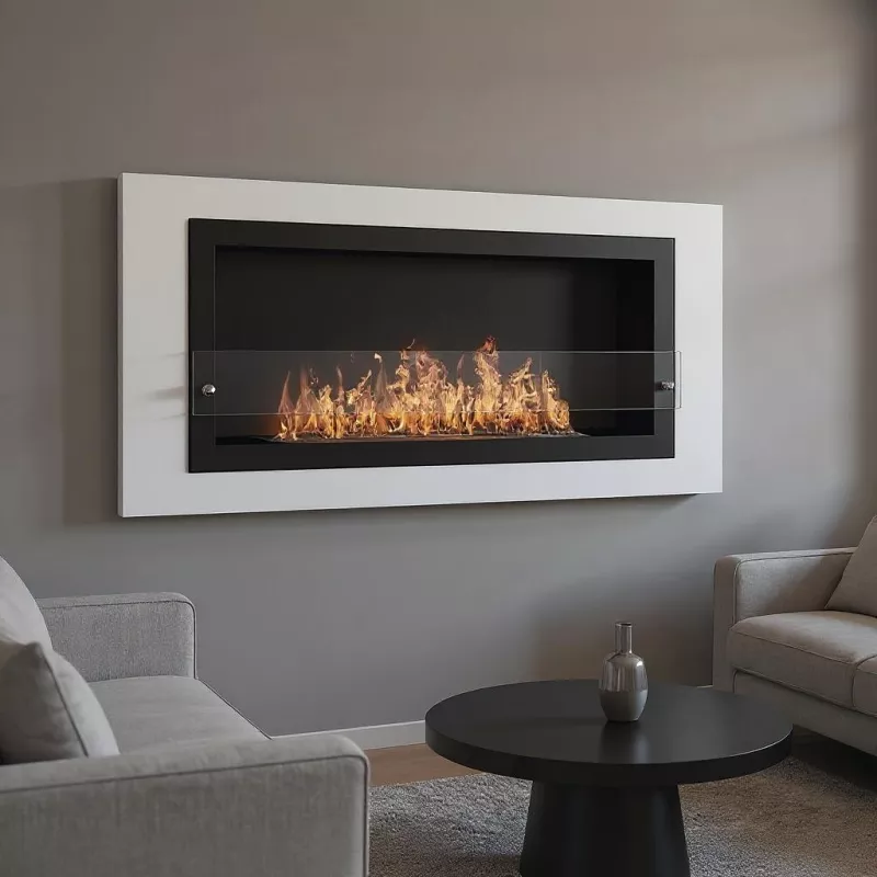 Chimenea de etanol Oxford XL de pared Wikao Color Blanco