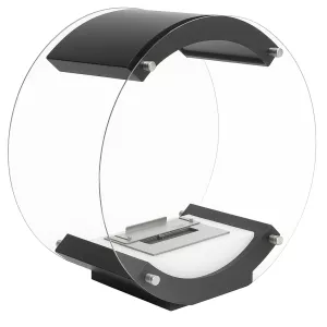 Chimenea de etanol de pie, redonda, negra