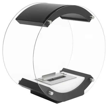 Chimenea de etanol de pie, redonda, negra Color Negro