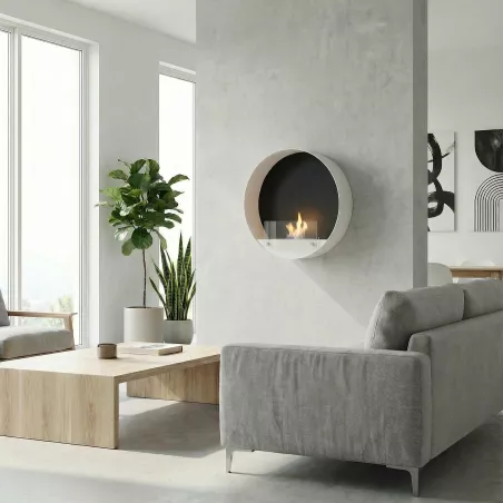 Chimenea de etanol redonda Hublo Color Blanco