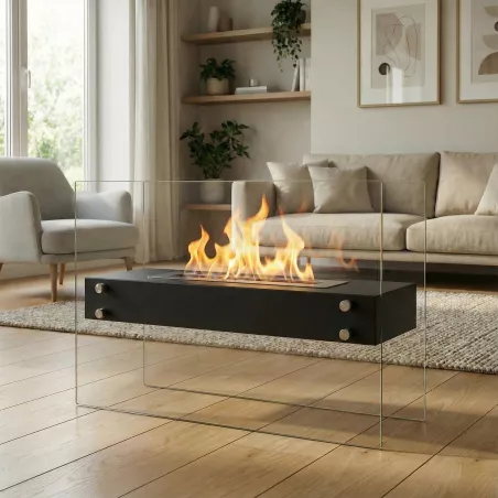 Zaphir Chimenea de etanol independiente 3 kW Color Negro Quemador 3L/6,5kW