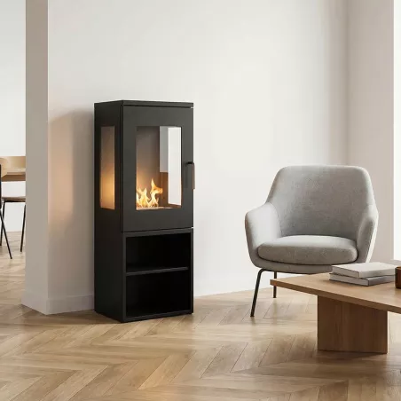 Estufa de leña imitación Casoria Color Negro