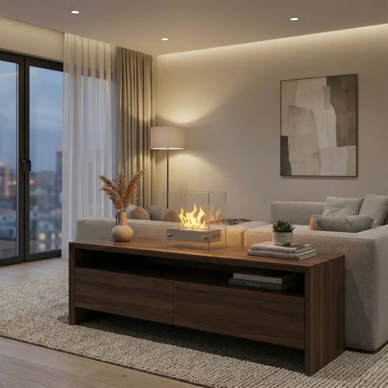 Chimenea de etanol de pie Oxy : Wikao Color Acero inoxidable cepillado