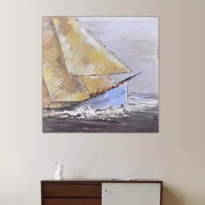 Lienzo marinero, naufragio, 80x80cm