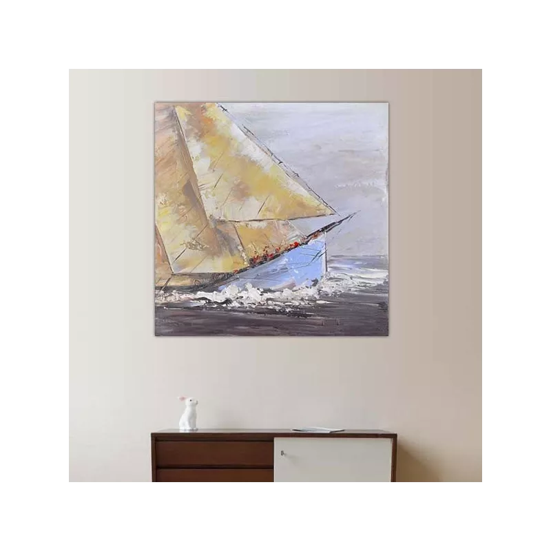 Lienzo marinero, naufragio, 80x80cm