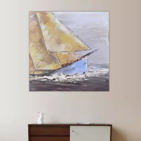 Lienzo marinero, naufragio, 80x80cm