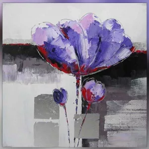 Cuadro flor violeta, cuadro flor cuadrada