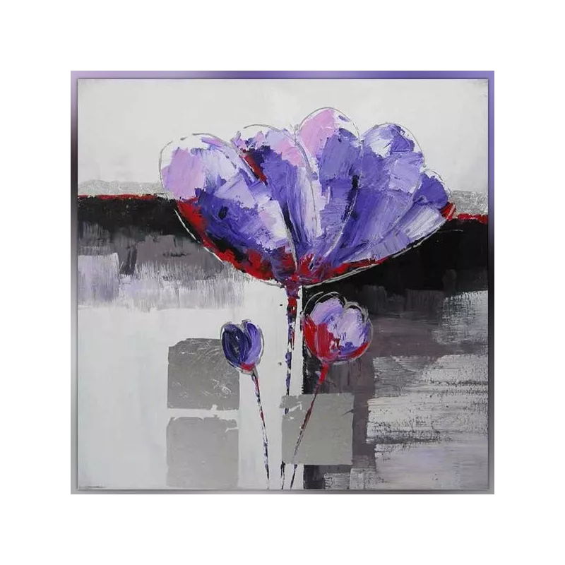 Cuadro flor violeta, cuadro flor cuadrada