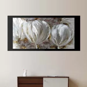 Pintura sobre aluminio con ojales blancos, 60x120cm
