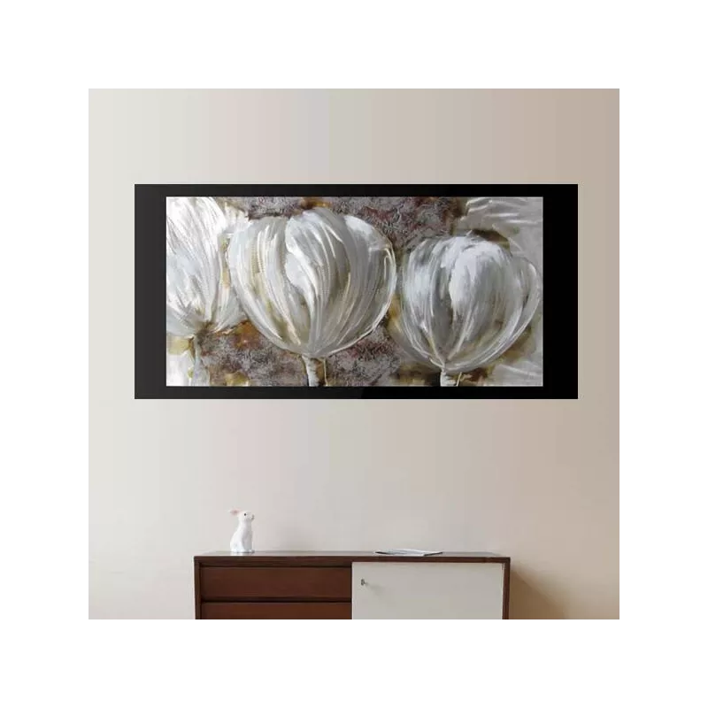 Pintura sobre aluminio con ojales blancos, 60x120cm