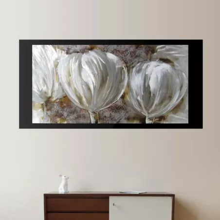Pintura sobre aluminio con ojales blancos, 60x120cm