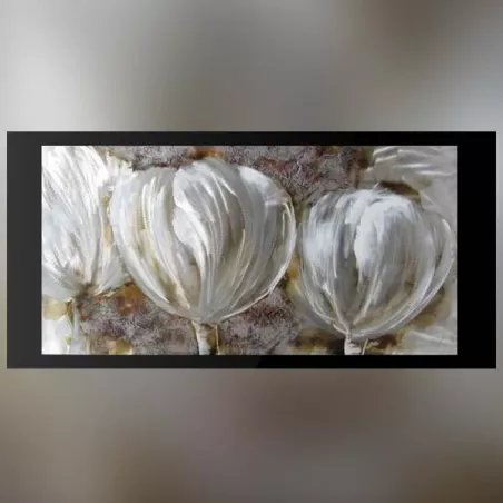 Pintura sobre aluminio con ojales blancos, 60x120cm