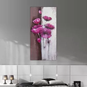 Pintura de rosas sobre tabla vertical, pintura floral
