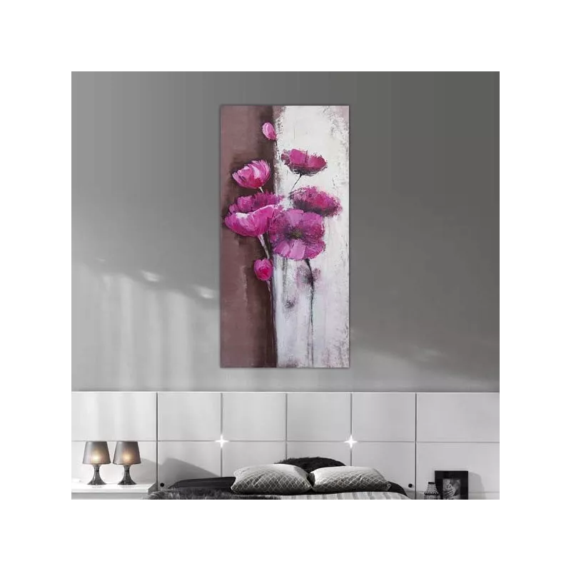 Pintura de rosas sobre tabla vertical, pintura floral