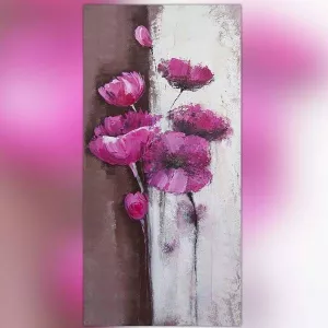 Pintura de rosas sobre tabla vertical, pintura floral