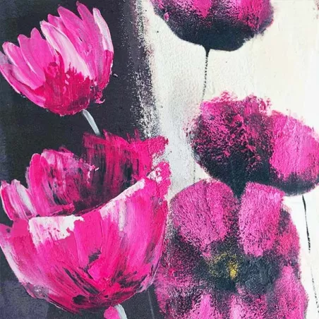 Pintura de rosas sobre tabla vertical, pintura floral