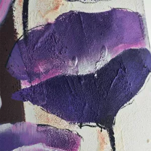 Cuadro de flores azules, anémona 60 x 120 cm