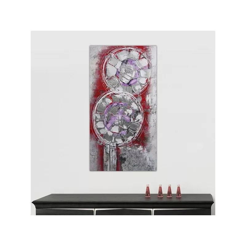 Lienzo abstracto, pintura de flores estilizadas: Wikao