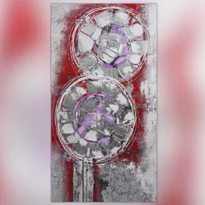 Lienzo abstracto, pintura de flores estilizadas: Wikao