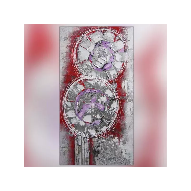 Lienzo abstracto, pintura de flores estilizadas: Wikao