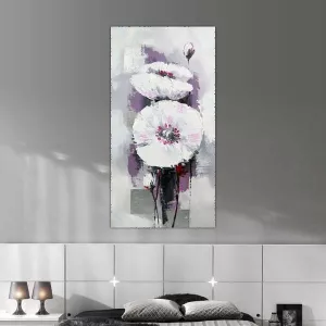 Pintura de flores blancas, estudio botánico