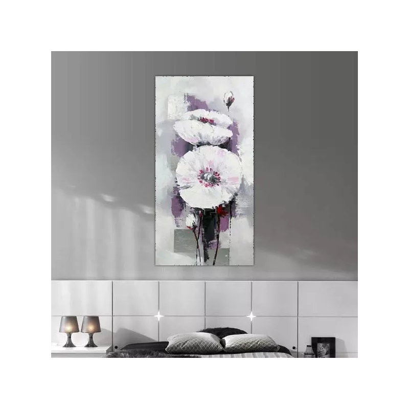Pintura de flores blancas, estudio botánico
