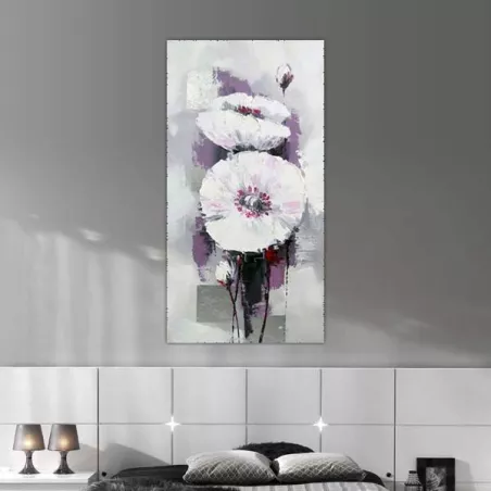 Pintura de flores blancas, estudio botánico