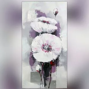Pintura de flores blancas, estudio botánico