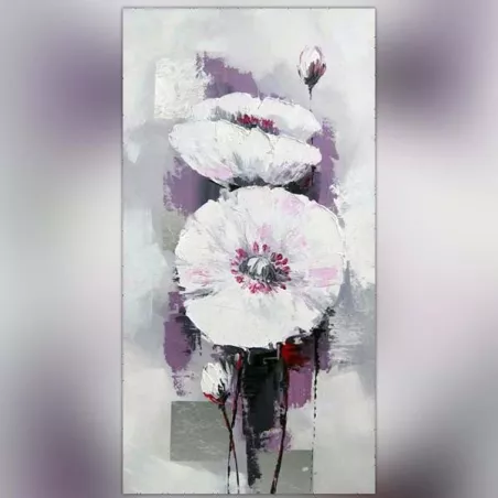 Pintura de flores blancas, estudio botánico