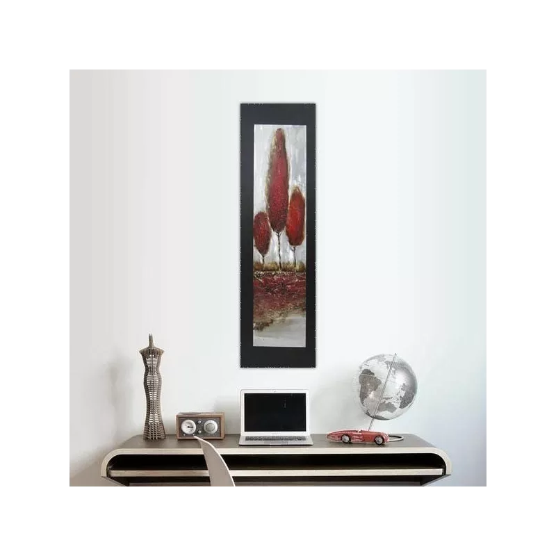 Pintura de árboles, pintura sobre papel de aluminio