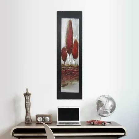 Pintura de árboles, pintura sobre papel de aluminio