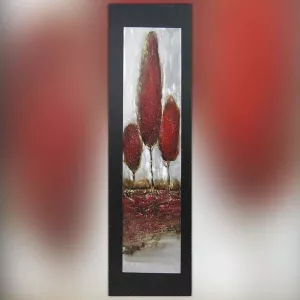 Pintura de árboles, pintura sobre papel de aluminio