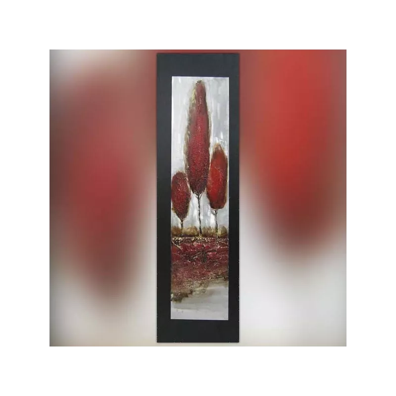 Pintura de árboles, pintura sobre papel de aluminio