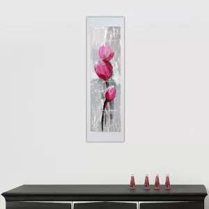 Pintura de flores sobre lámina de aluminio, 40 x 120 cm : WIkao