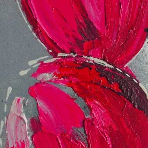 Pintura de flores sobre lámina de aluminio, 40 x 120 cm : WIkao