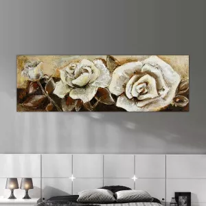 Cuadro panorámico de capullos de rosa, 120 x 40 cm