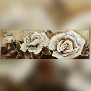 Cuadro panorámico de capullos de rosa, 120 x 40 cm