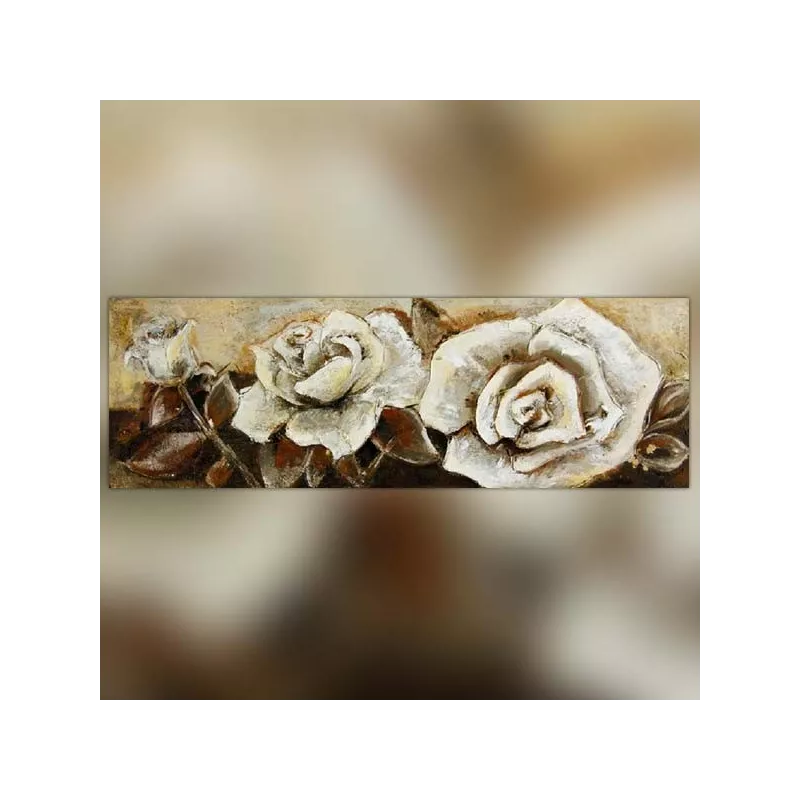 Cuadro panorámico de capullos de rosa, 120 x 40 cm