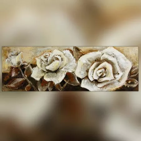Cuadro panorámico de capullos de rosa, 120 x 40 cm