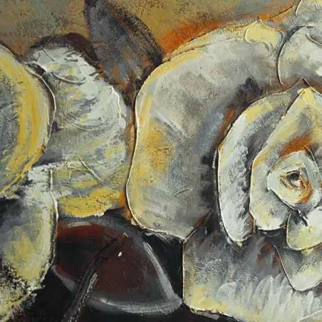Cuadro panorámico de capullos de rosa, 120 x 40 cm