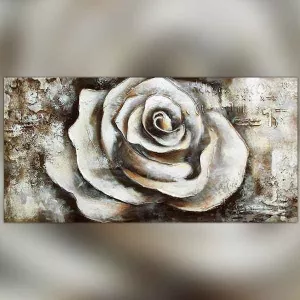 Capullo de rosa sobre fondo texturado, 120x60x4 cm