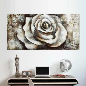 Capullo de rosa sobre fondo texturado, 120x60x4 cm