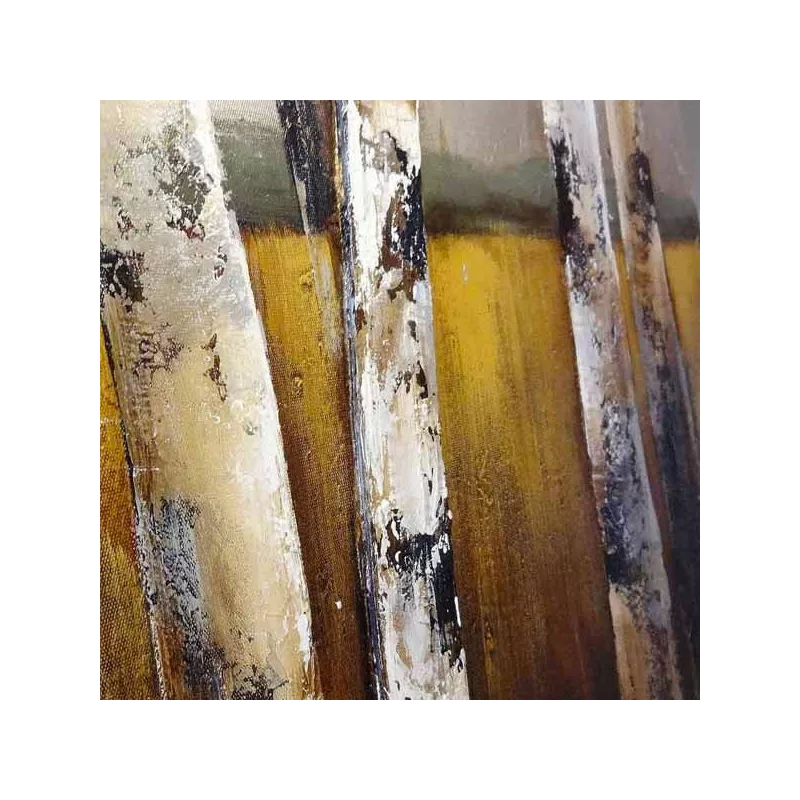 Pintura de naturaleza, bosque y campo de trigo