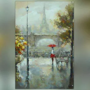 Pintura parisina, vista de un paseo por París : Wikao