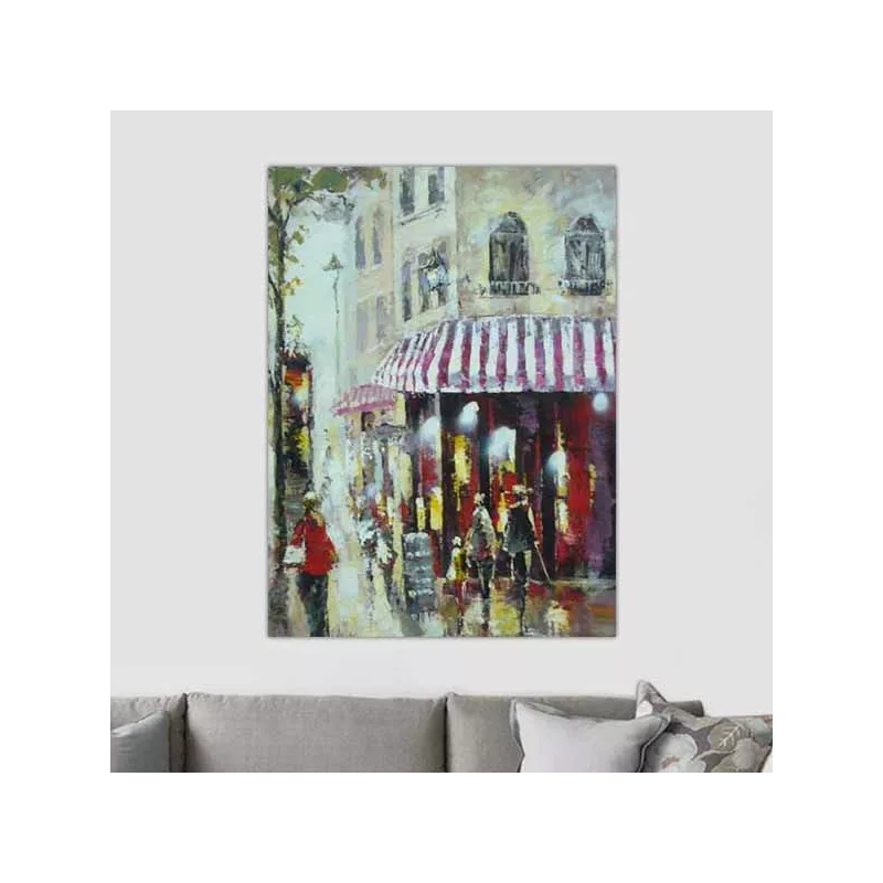 Pintar la fachada de un café parisino