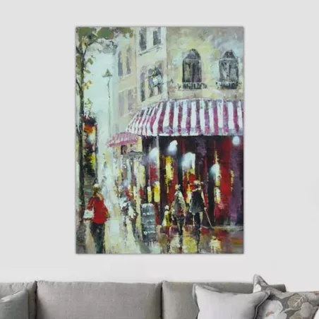 Pintar la fachada de un café parisino
