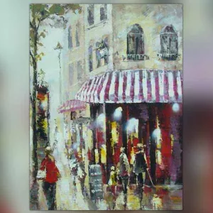 Pintar la fachada de un café parisino