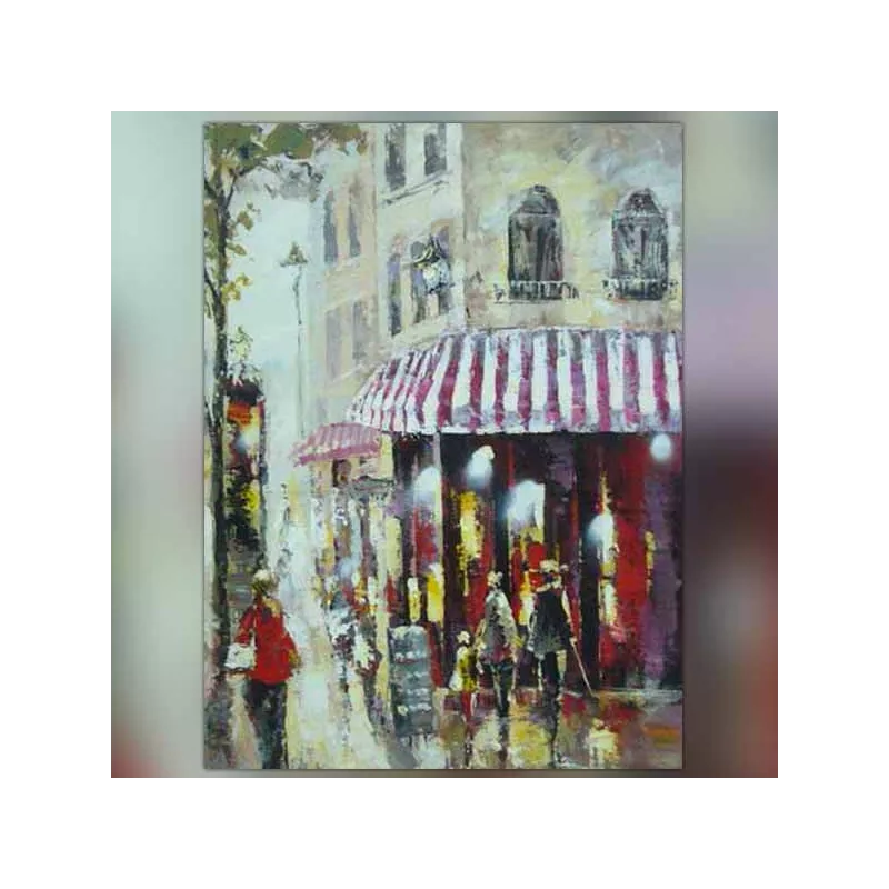 Pintar la fachada de un café parisino
