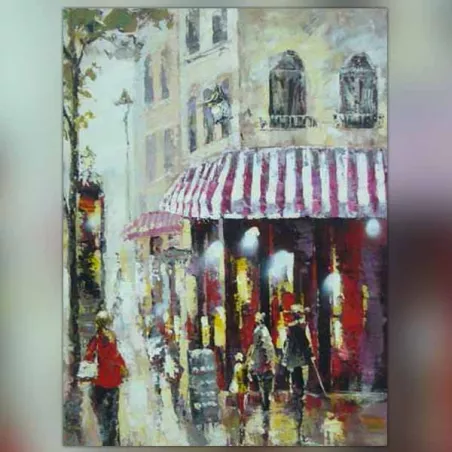 Pintar la fachada de un café parisino